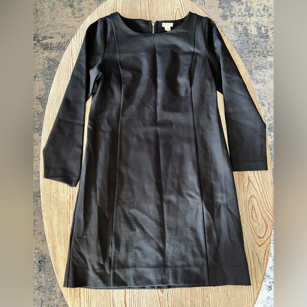J Crew factory black ponte knit sheath dress size small